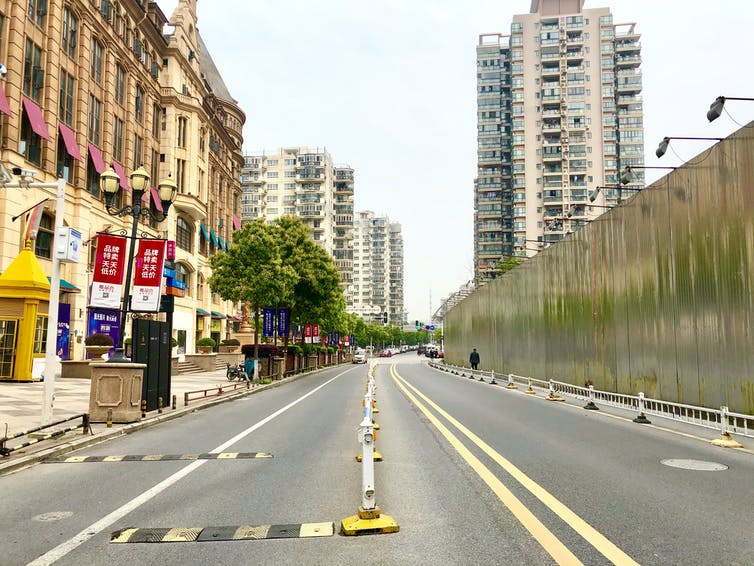 Empty street in Wuhan, China