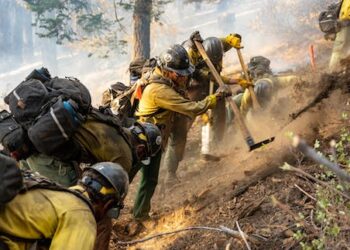 Yellow jerseys of the fireline: A day fighting wildfires can require as much endurance as riding the Tour de France