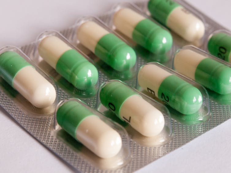 A blister pack of antidepressants