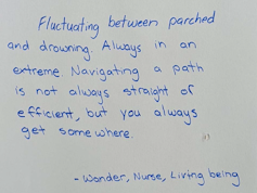 A handwritten expressive, poetic description of life as a nurse.