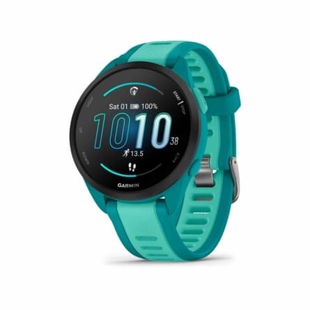 Garmin Forerunner 165 watch in turquoise