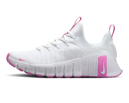 A white and pink Nike Free Metcon 6