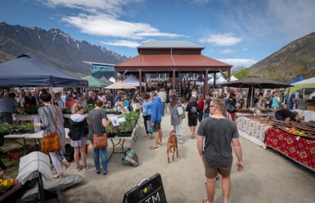Shoppers at the Remarkables market
