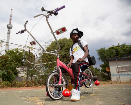 Lesedi Musima, of the Sentech Croozers bicycle club, in Brixton, Johannesburg