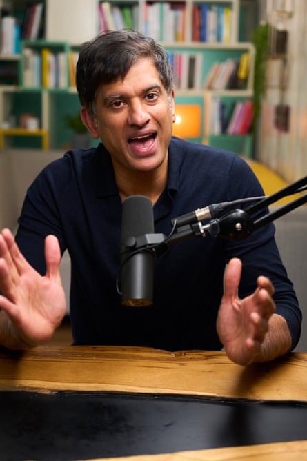 Dr Rangan Chatterjee podcasting at home