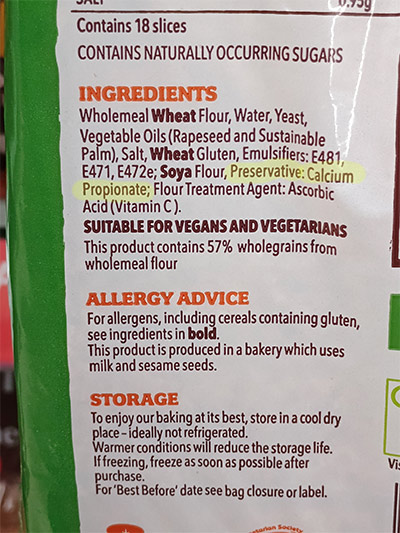 Warburtons no added sugar wholemeal bread