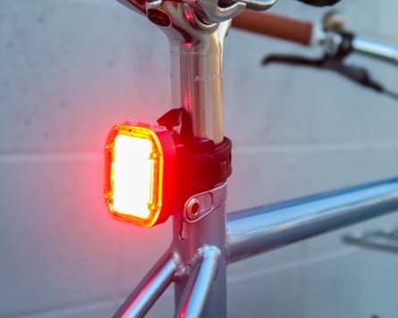 A NiteRider Vmax+ 180 Taillight mounted on a bicycle