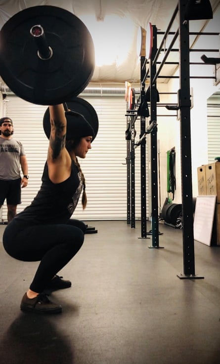 A woman weightlifting