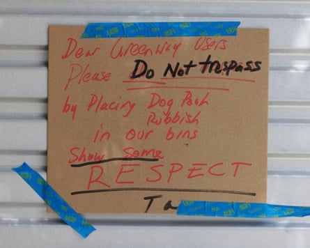 A stern sign for the public using the GreenWay.