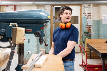 Nick Buckley uses a drill