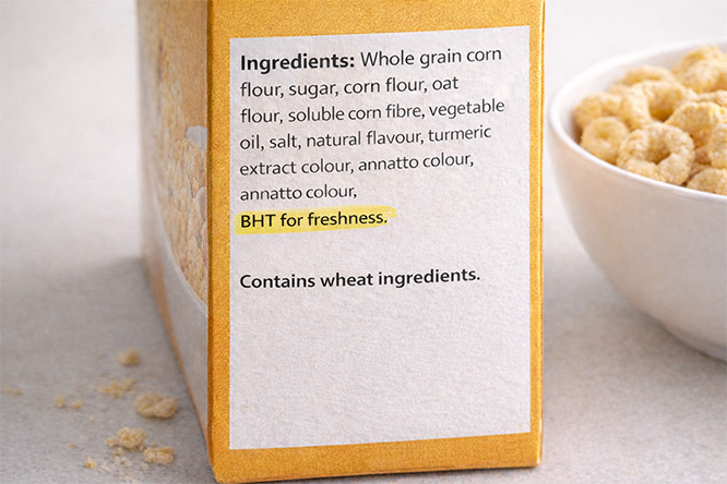 cereal with bht