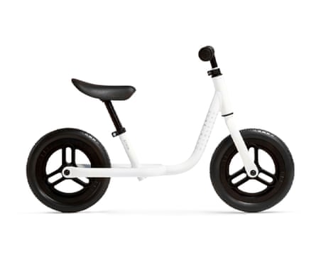 Decathlon BTWIN Balance Bike Runride 100 in White.
