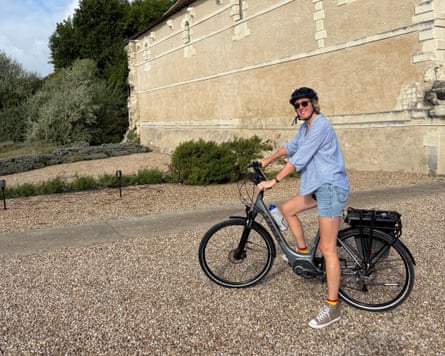 Woman on a bike in France