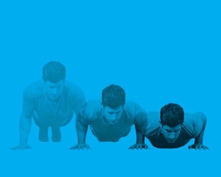 Composite image for eccentric exercise - press ups