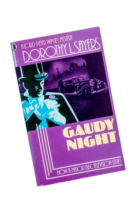 Dorothy L Sayers’s Gaudy Night, from 1935, with a purple cover.