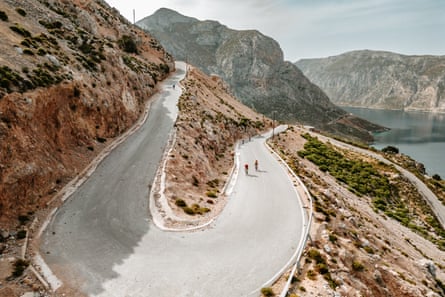 Riders on the Odyssey bike ride on Kalymnos.
