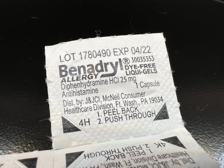 packet of Benadryl