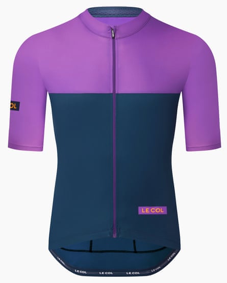 Le Col puple and blue short-sleeved cycling jersey