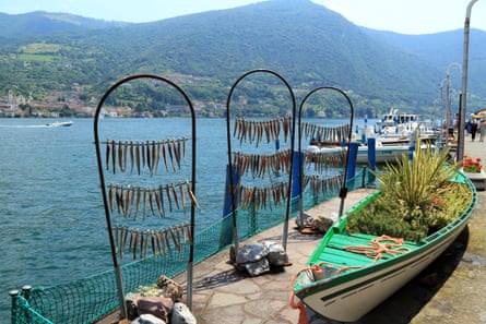 Fish drying in the sun in Peschiera Maraglio, Lago d’Iseo